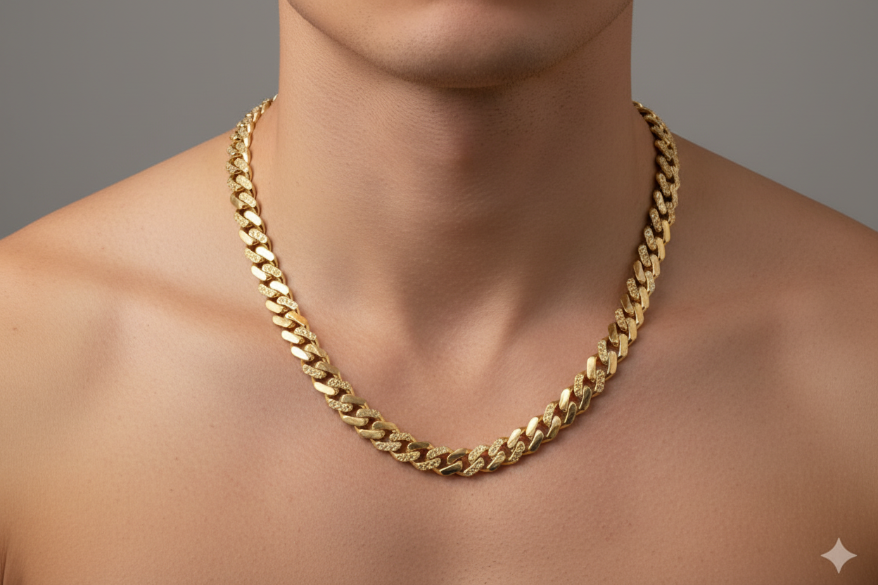 18K Gold Cuban Link Chain Lifestyle