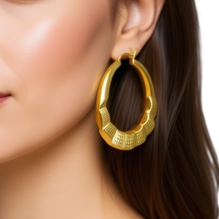 π 10K Yellow Gold Classic Wave Hoop Earrings β 1.5 Inch | Lightweight 2.9g