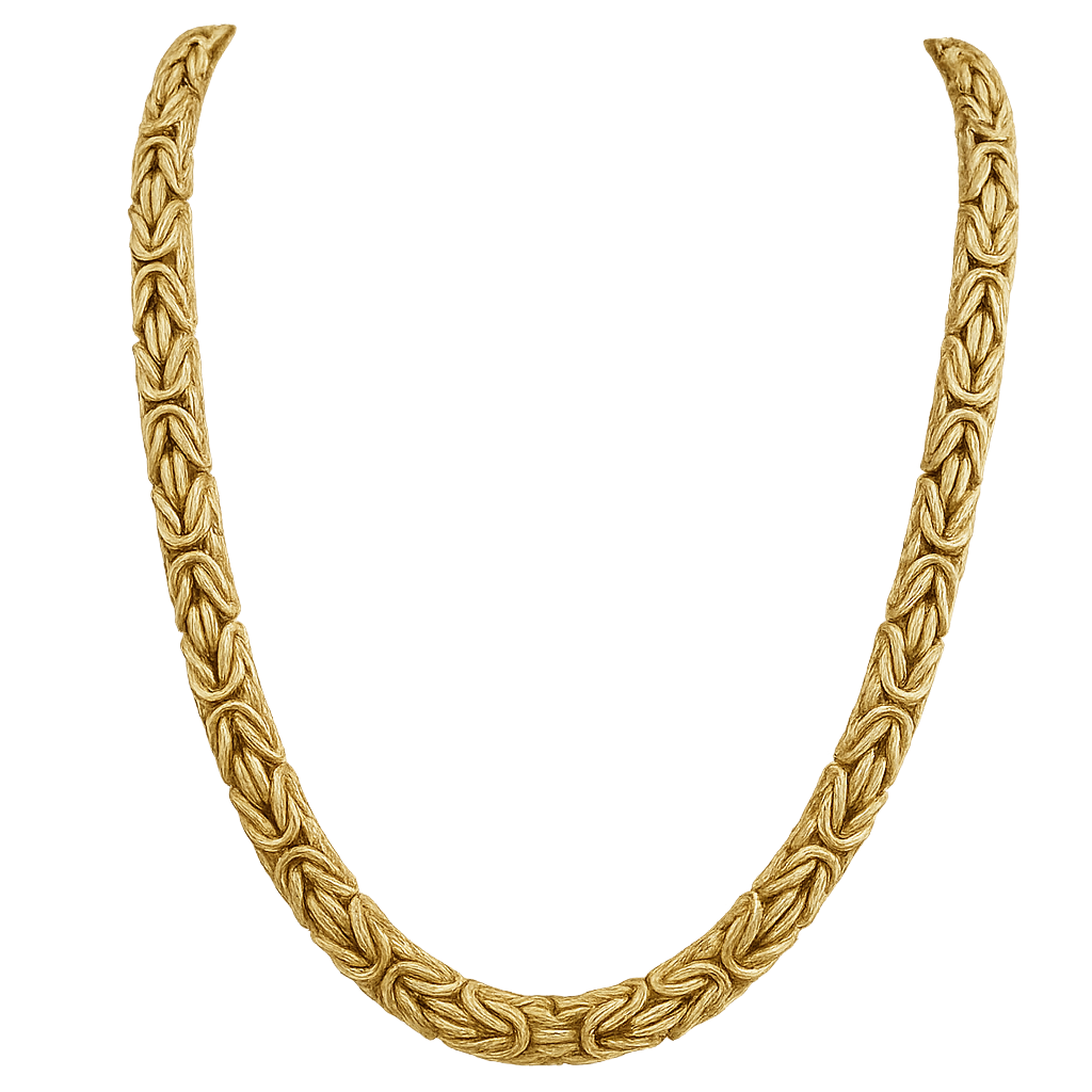 14K Yellow Gold 9mm 20" Byzantine Necklace