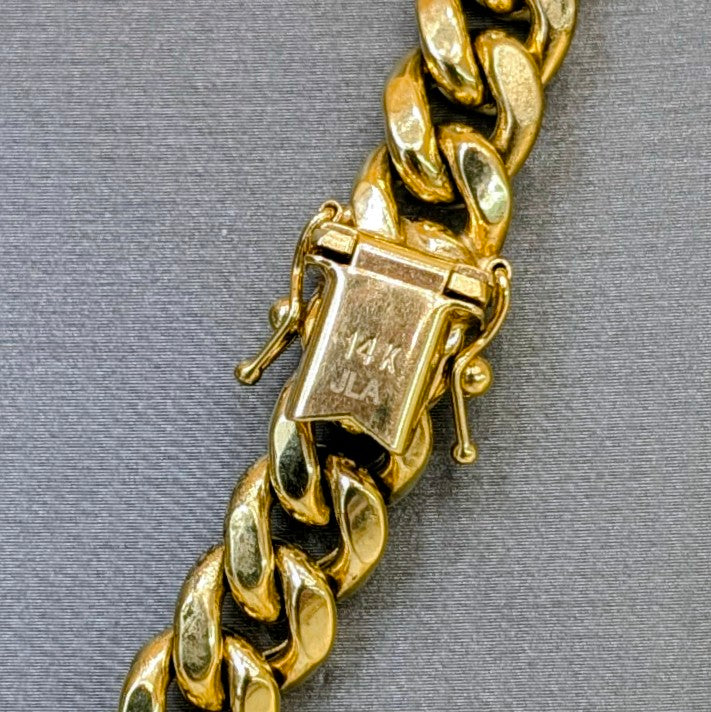 14K Yellow Gold 8.6mm Cuban Link Chain Necklace 22" | 47.6g