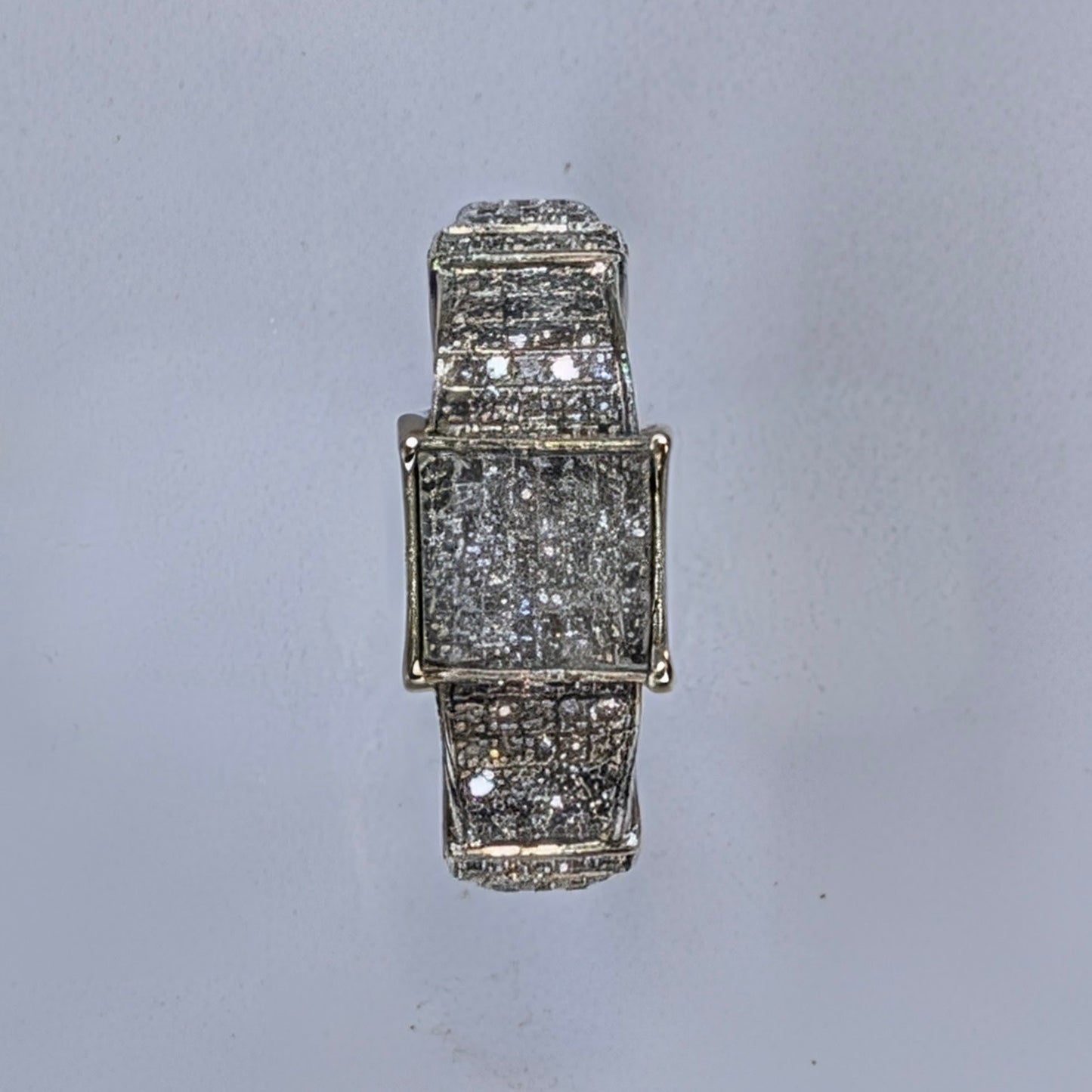 10K White Gold Pavé Diamond Ring — 6.1g | Size 7.5