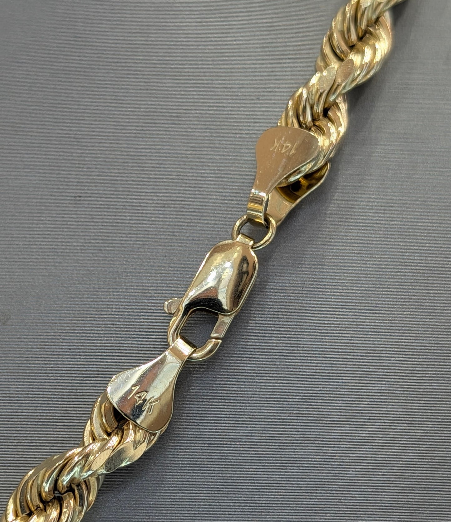 14K Solid Yellow Gold Rope Chain Necklace – 26", 5.7mm, 61.7g