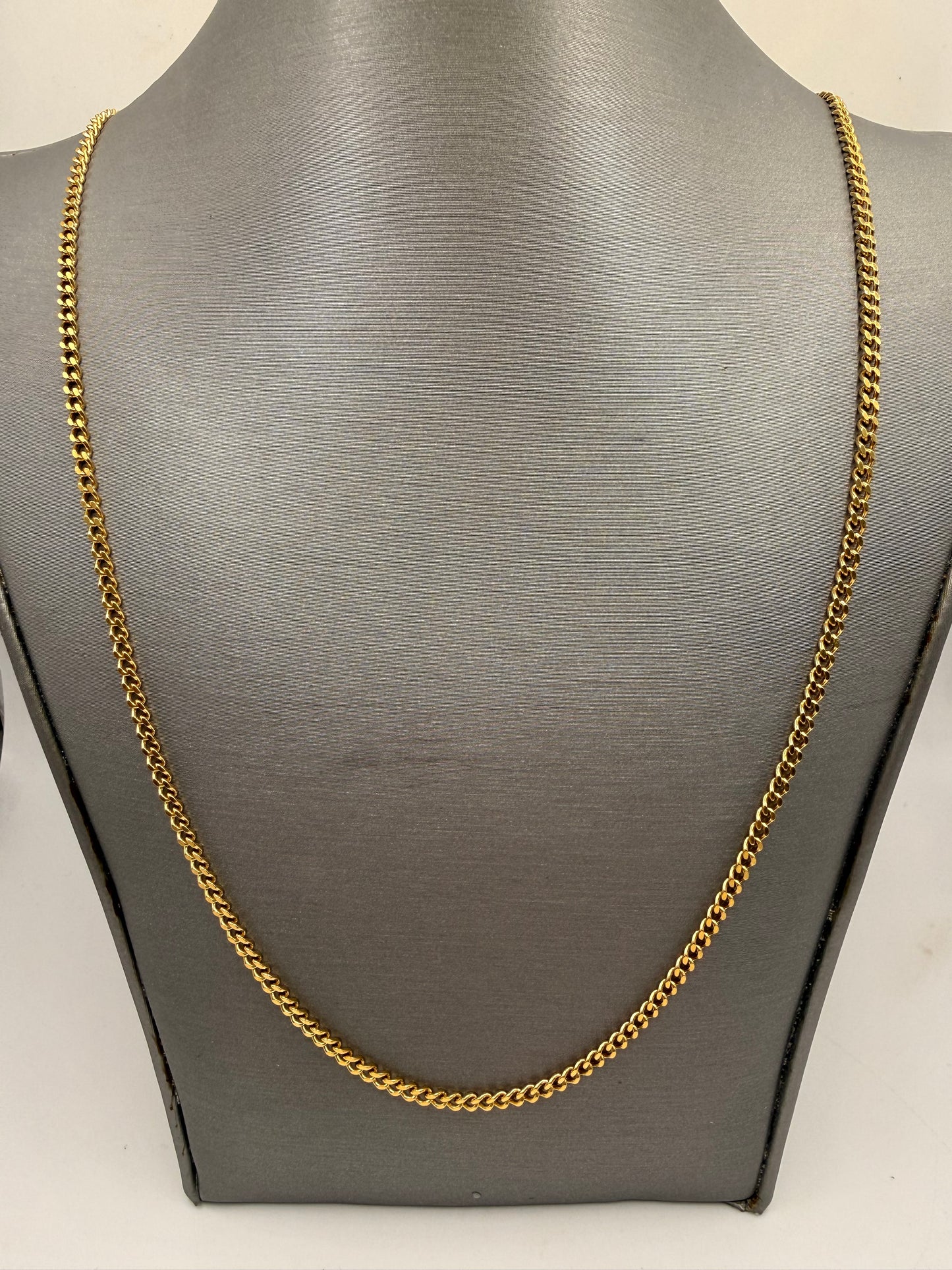 R1641 - 18K YG Cuban Link Chain 2.4mm - 12.4g - 24 inch
