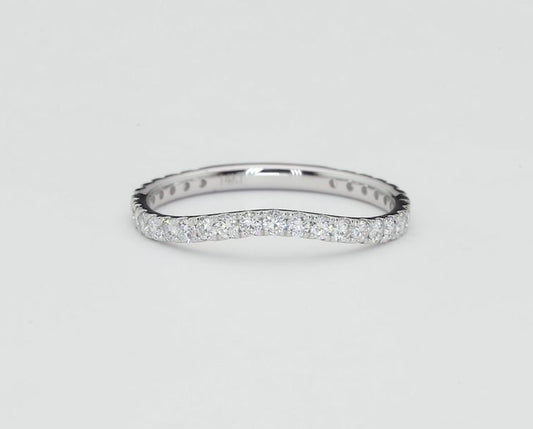 Curved Diamond Wedding Band