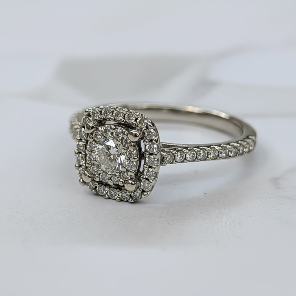 10K WG Diamond Ring – Angle View