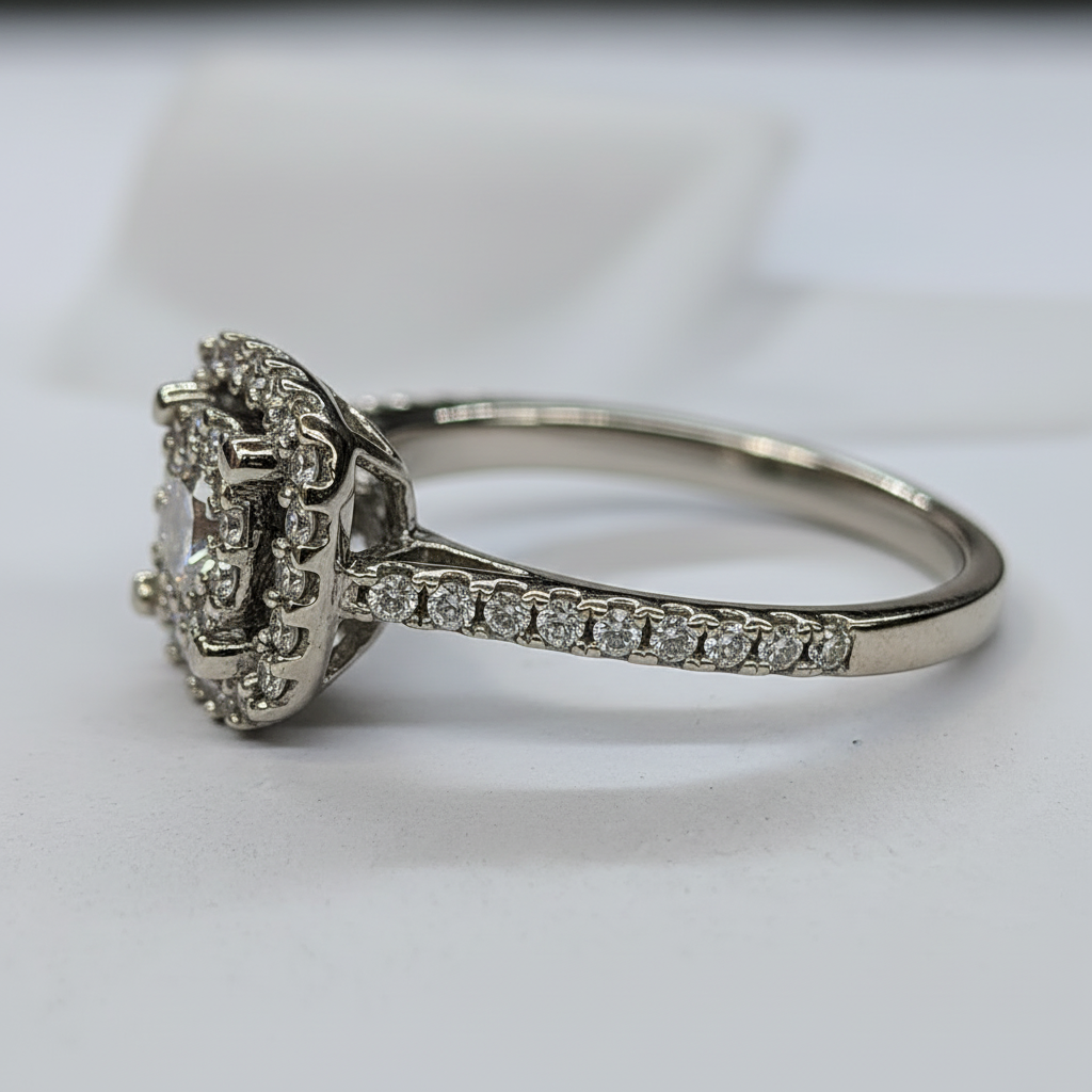 10K WG Diamond Ring – Side Profile