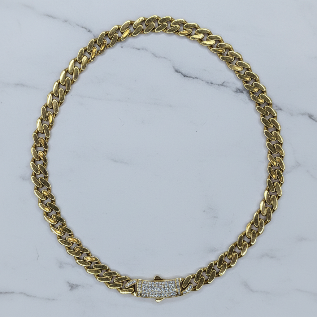 14K Cuban Link – Flat Lay