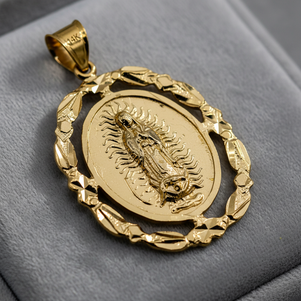 14K Guadalupe Pendant – Detail