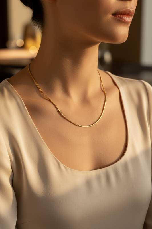 14K Yellow Gold Snake Chain - Lifestyle