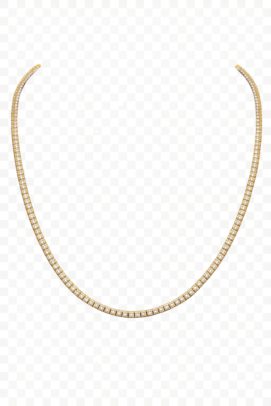 14K YG TENNIS STYLE NECKLACE 20in 2.5mm 7CT