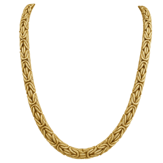 14K Yellow Gold 9mm 20" Byzantine Necklace