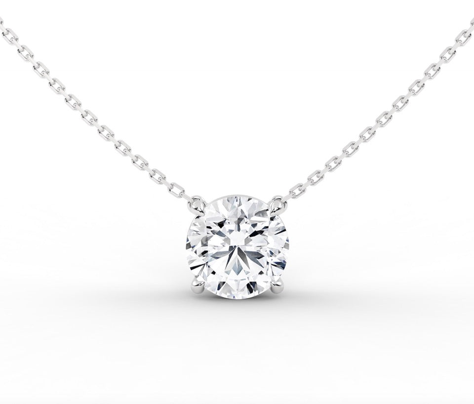 Round Solitaire Diamond Necklace