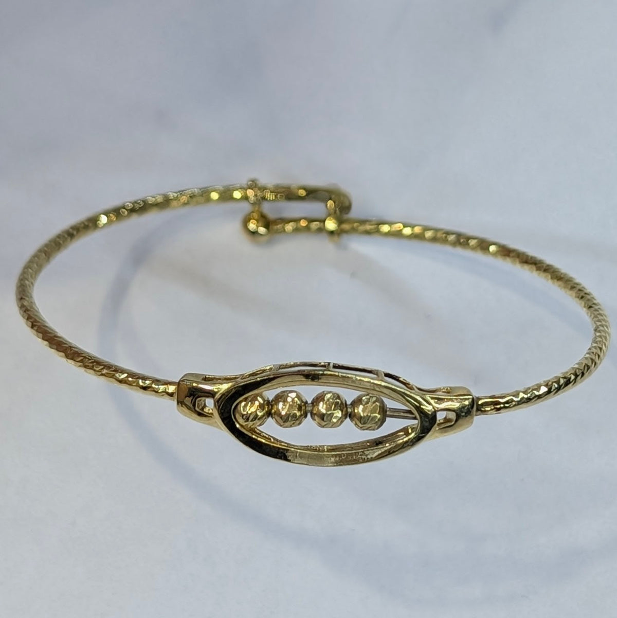 10K Solid Gold Infant / Toddler Adjustable Bangle Bracelet – 2.1g