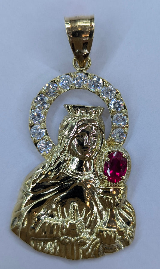 10K Yellow Gold Saint Barbara Pendant | 43mm | 8.7g