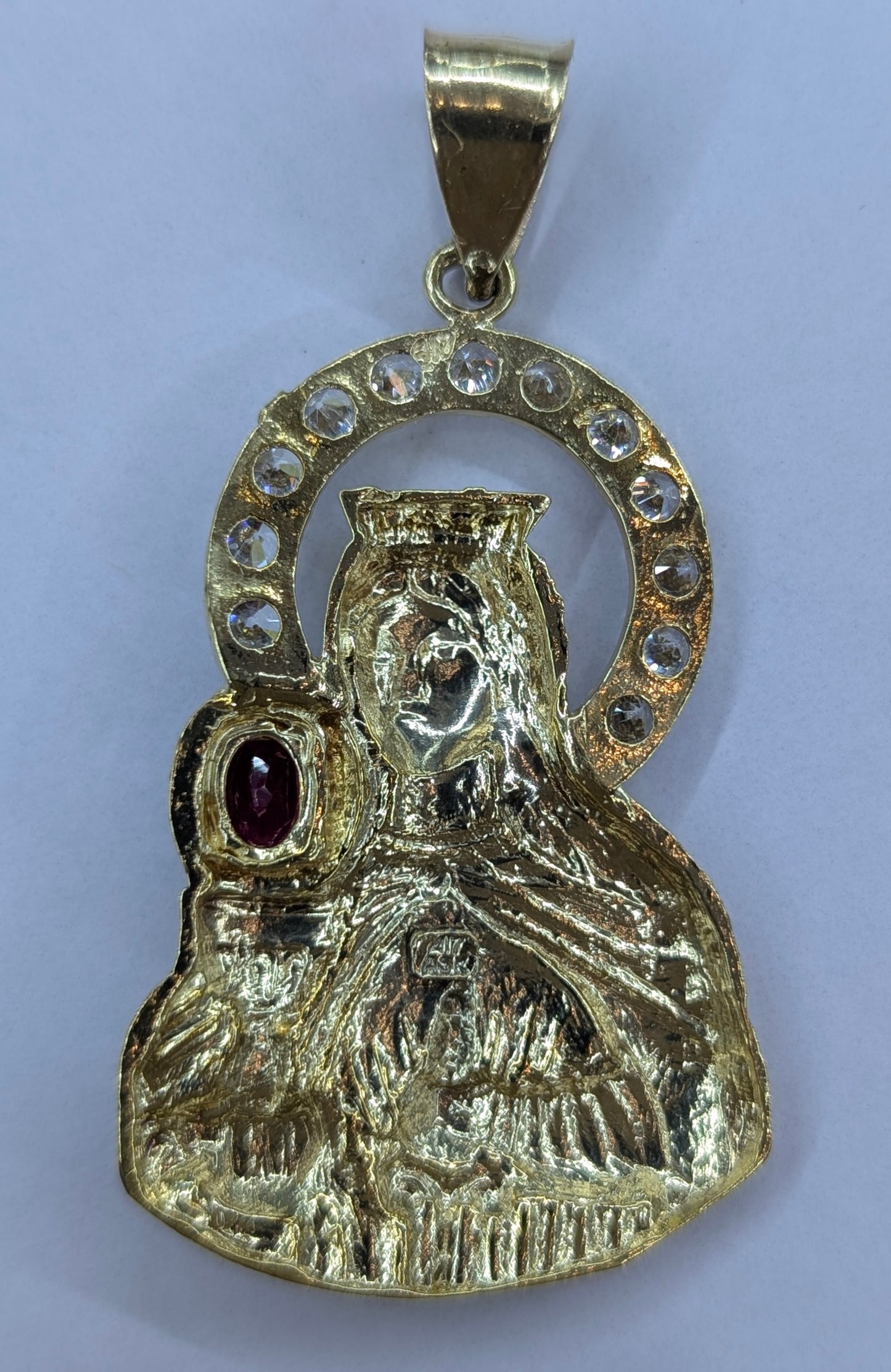 10K Yellow Gold Saint Barbara Pendant | 43mm | 8.7g