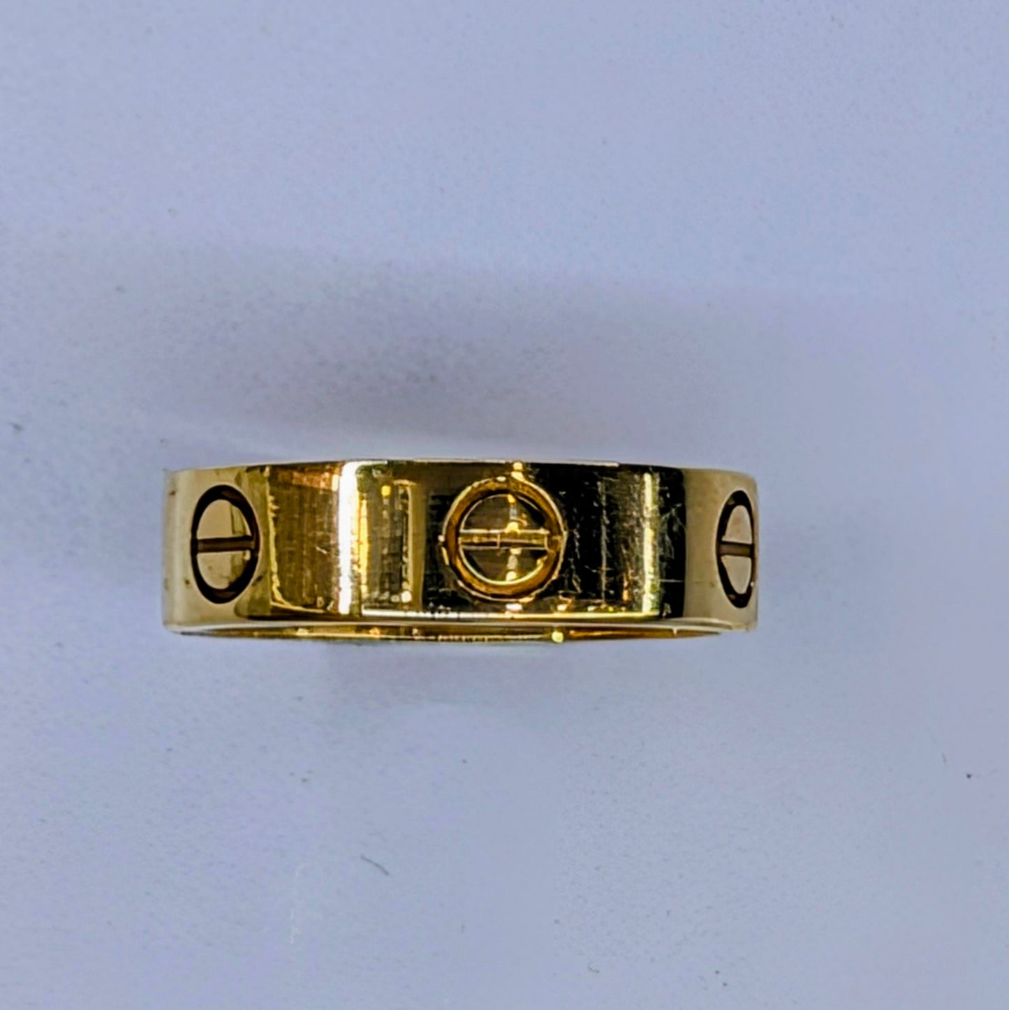 18K Yellow Gold LOVE Ring | 6.5mm Band | Size 8
