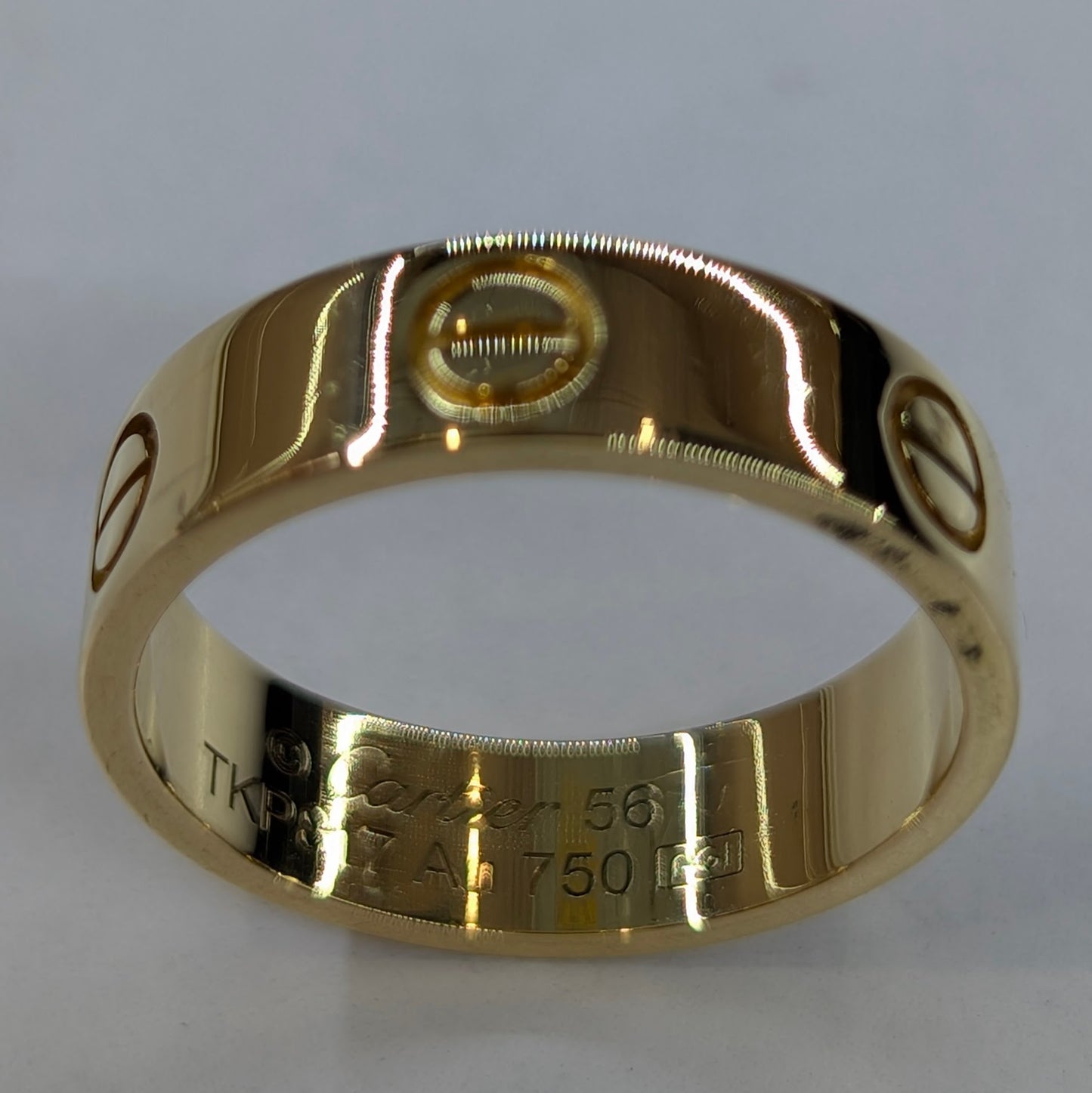 18K Yellow Gold LOVE Ring | 6.5mm Band | Size 8