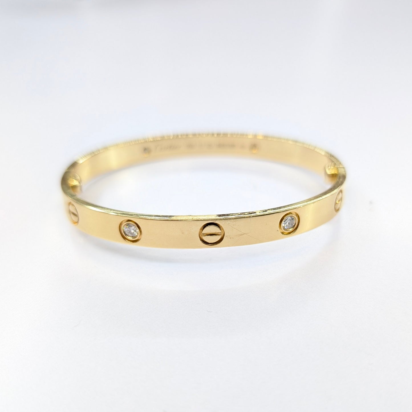 18K Yellow Gold LOVE Bracelet with 4 Diamonds | 30g