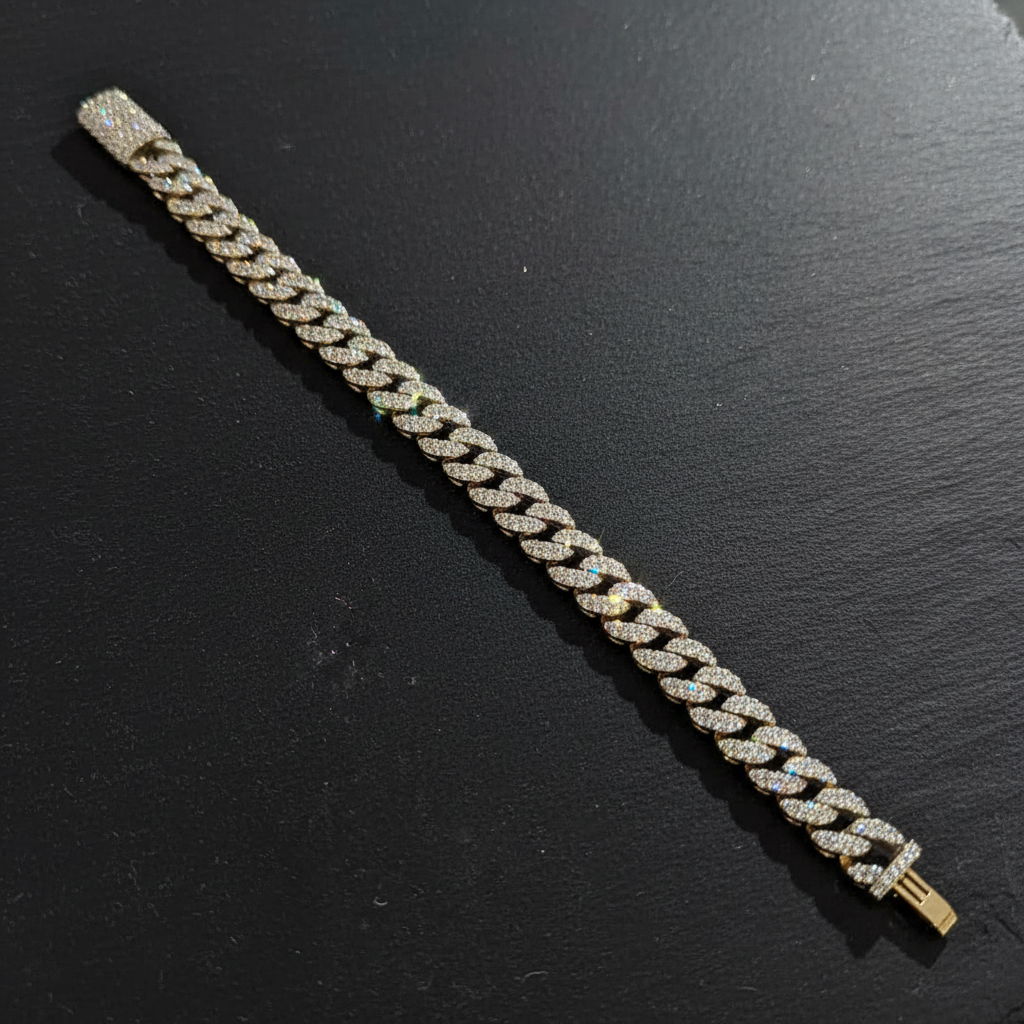 10K Yellow Gold Diamond Cuban Link Bracelet – 8.25" / 9.7mm / 38g