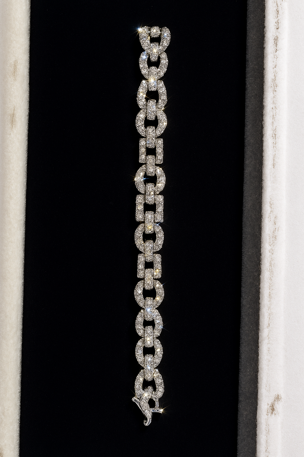 18K DIA and White Gold Bracelet 7 Inch - 10.3mm - 35.3g