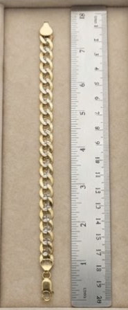14K Yellow Gold Diamond Cut Curb Link Bracelet | 8.5" | 8.25MM | 14g