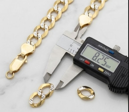 14K Yellow Gold Diamond Cut Curb Link Bracelet | 8.5" | 8.25MM | 14g