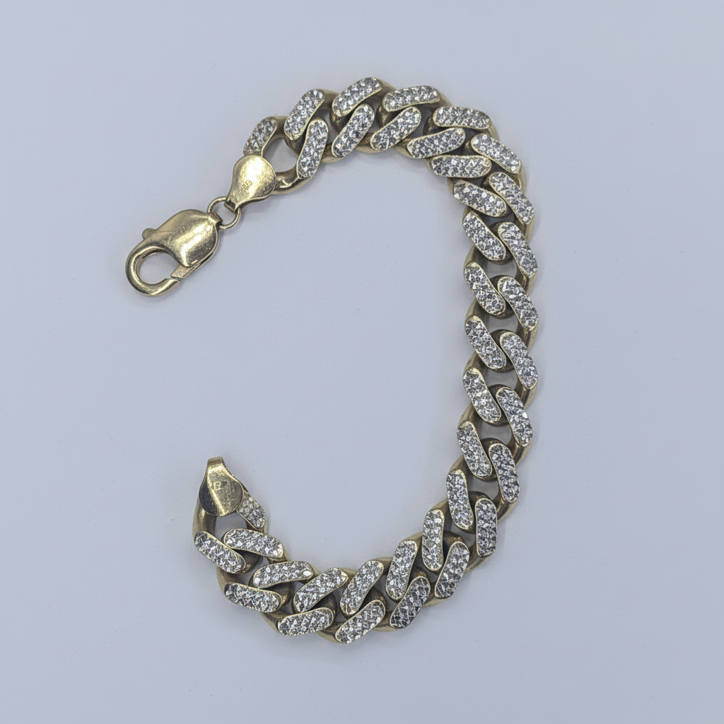 10k Yellow Gold Diamond Cut Cuban Link Bracelet – 11.15mm | 7"