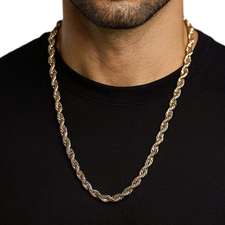 10K Yellow Gold 6.6mm 32" Italian Rope Chain