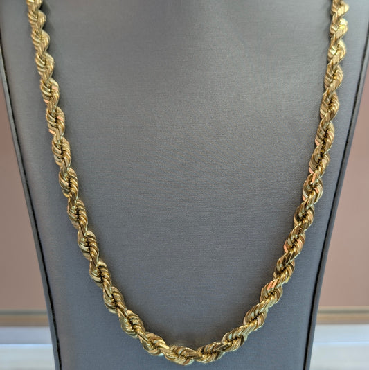 10K Yellow Gold 6.6mm 32" Italian Rope Chain