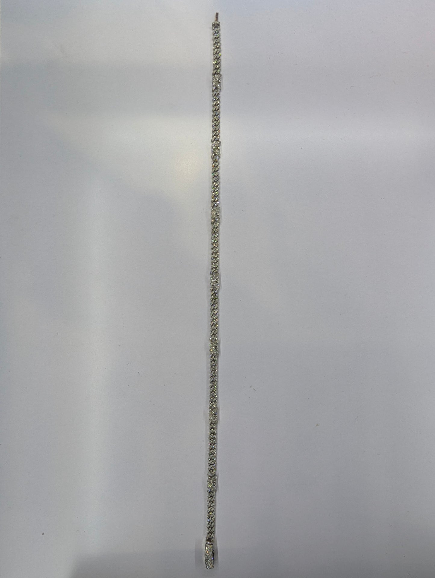 10K White Gold Diamond Cuban Butterfly Chain – 16" / 35.8g