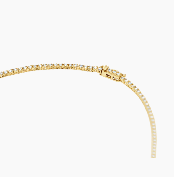 14K YG TENNIS STYLE NECKLACE 20in 2.5mm 7CT