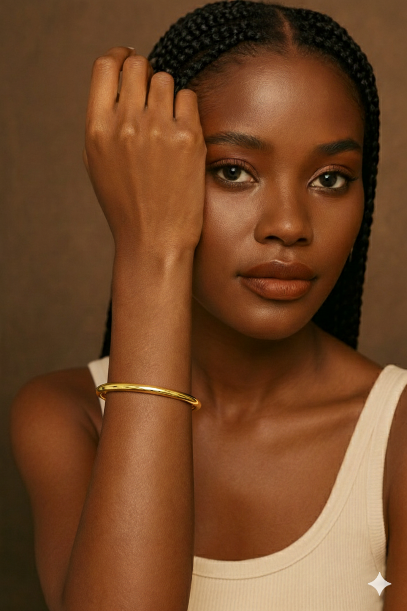 14K Yellow Gold Tubular Slip-On Bangle Bracelet - 3mm, 3-inch Diameter