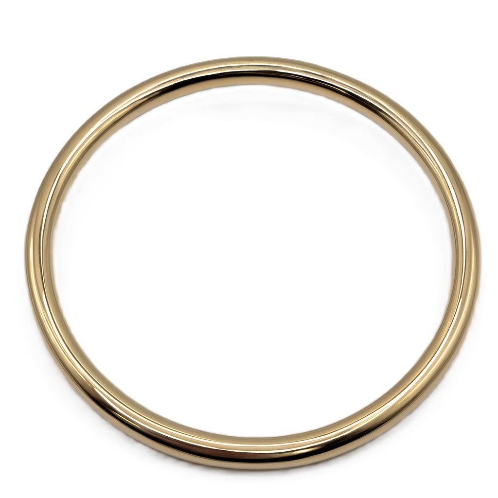 14K Yellow Gold Tubular Slip-On Bangle Bracelet - 3mm, 3-inch Diameter