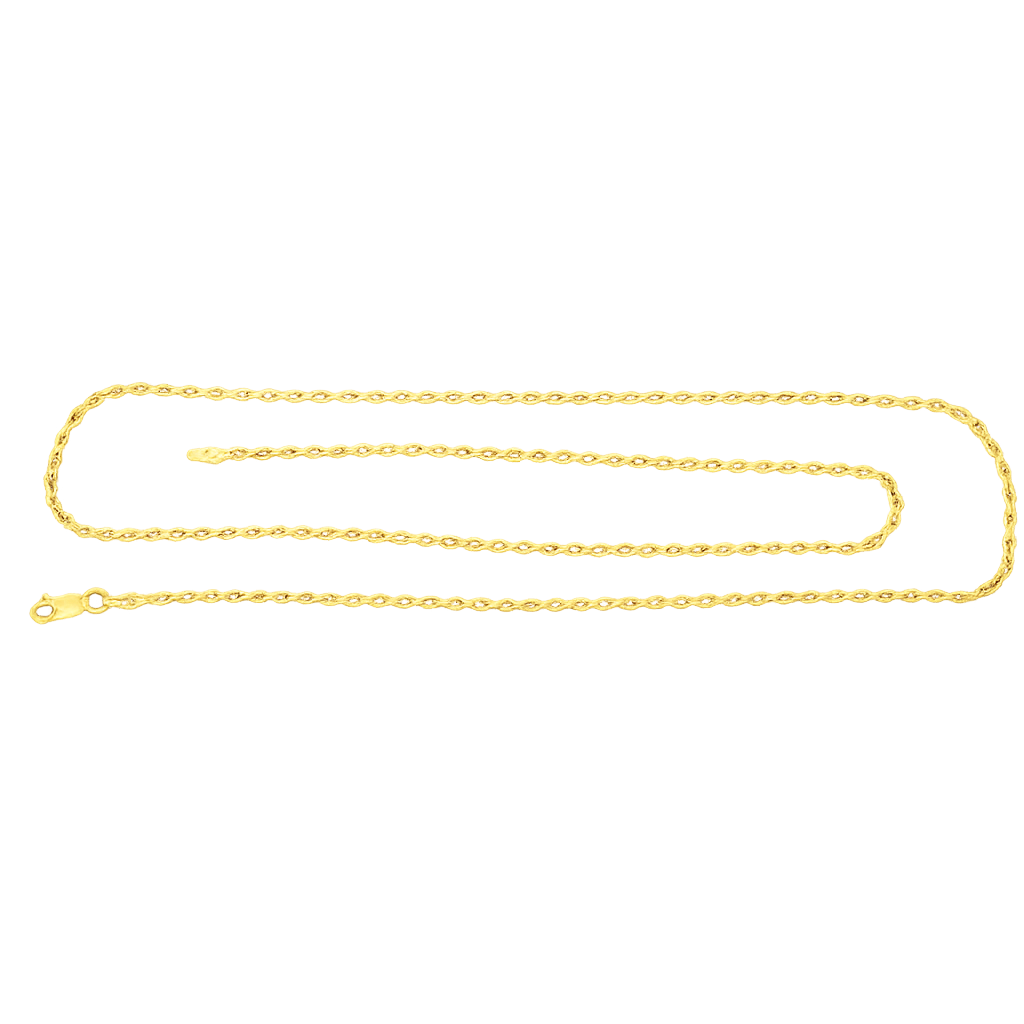 18K Yellow Gold Solid Rope Chain – 24" | 2.25mm
