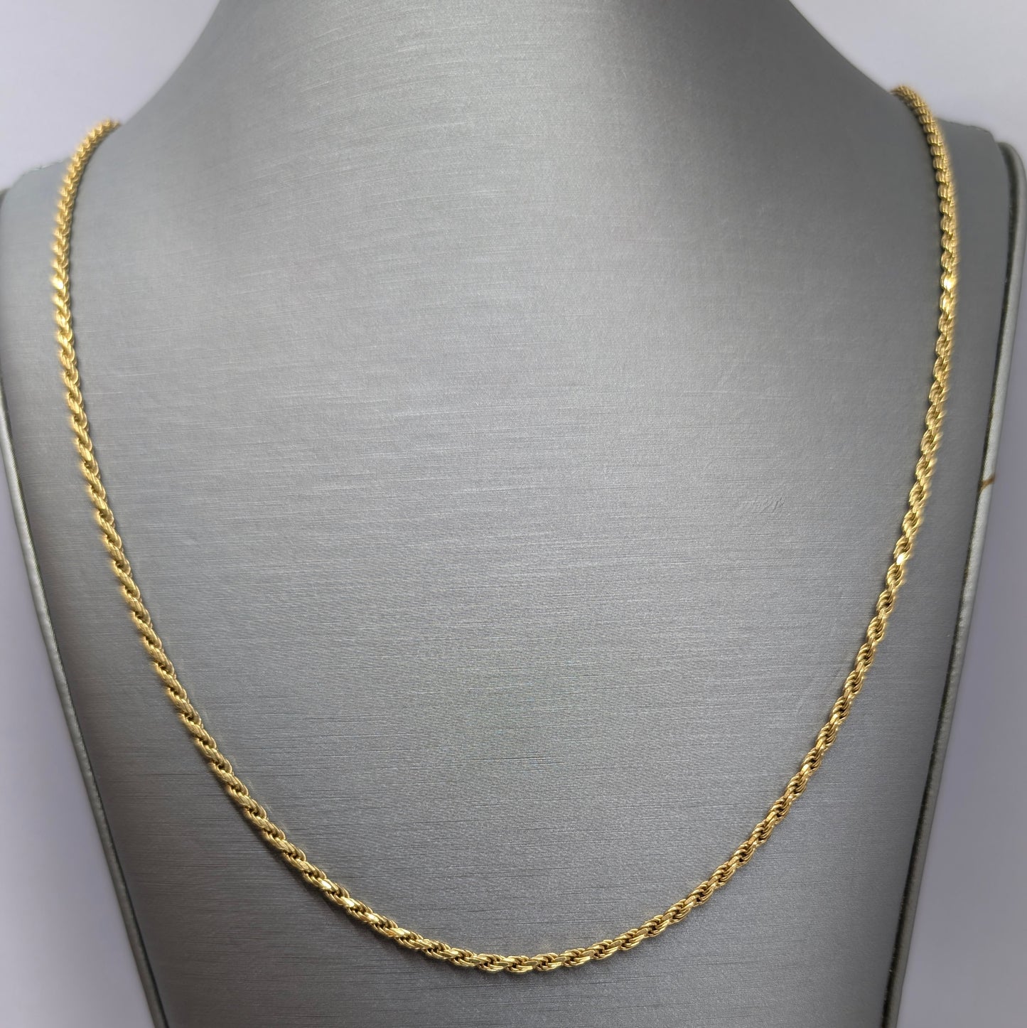 18K Yellow Gold Solid Rope Chain – 24" | 2.25mm