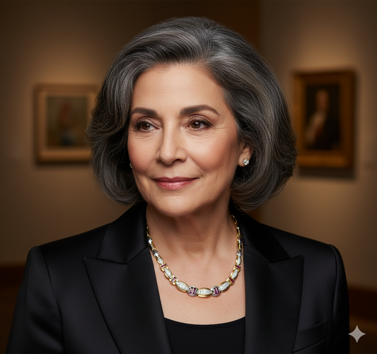 14K Yellow Gold DIA & RUBY CZ Station Necklace 18"