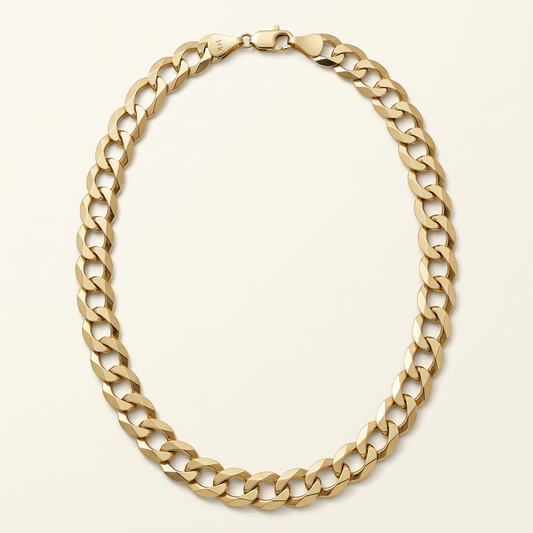 14K Yellow Gold Curb Link Chain Necklace | 24″, 7mm, 38.2g