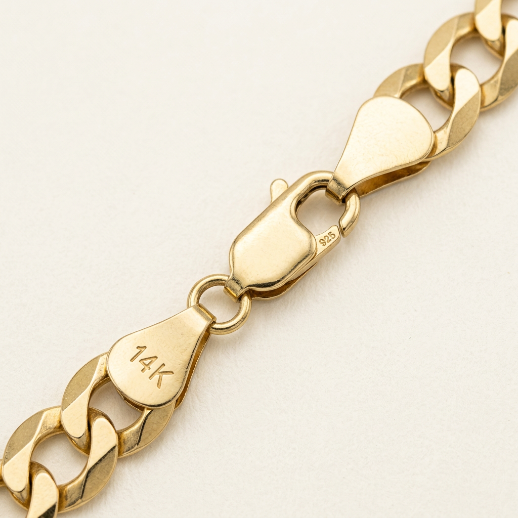 14K Yellow Gold Curb Link Chain Necklace | 24″, 7mm, 38.2g