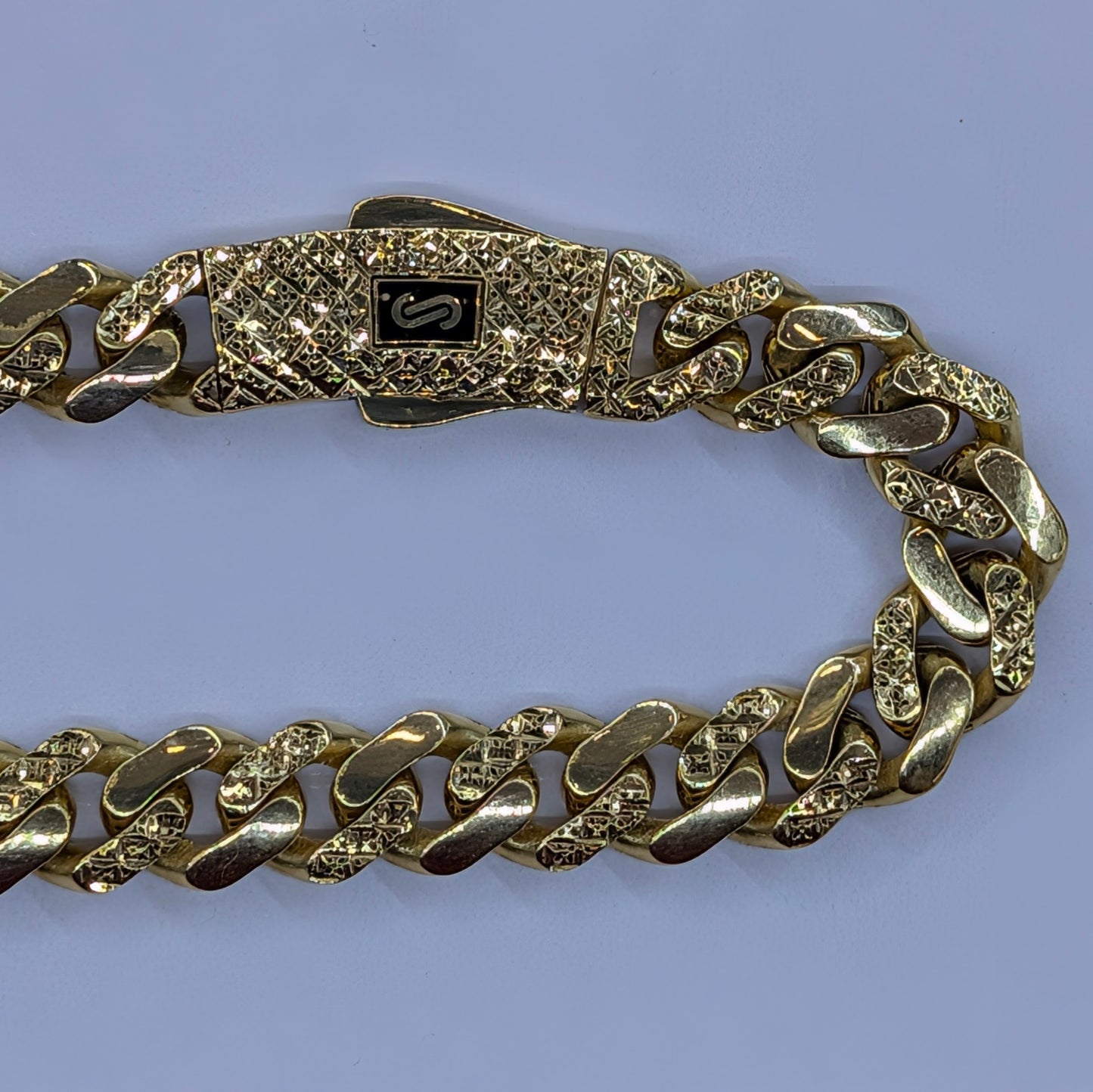 18K Gold Cuban Link Chain | 9.3mm Diamond-Cut | 24" — 38.1g