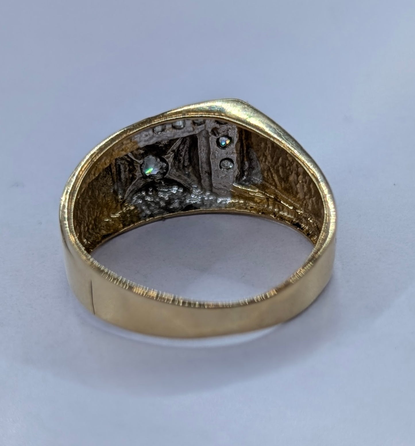 14K Yellow Gold Diamond Men’s Statement Ring - 5g - Size 8
