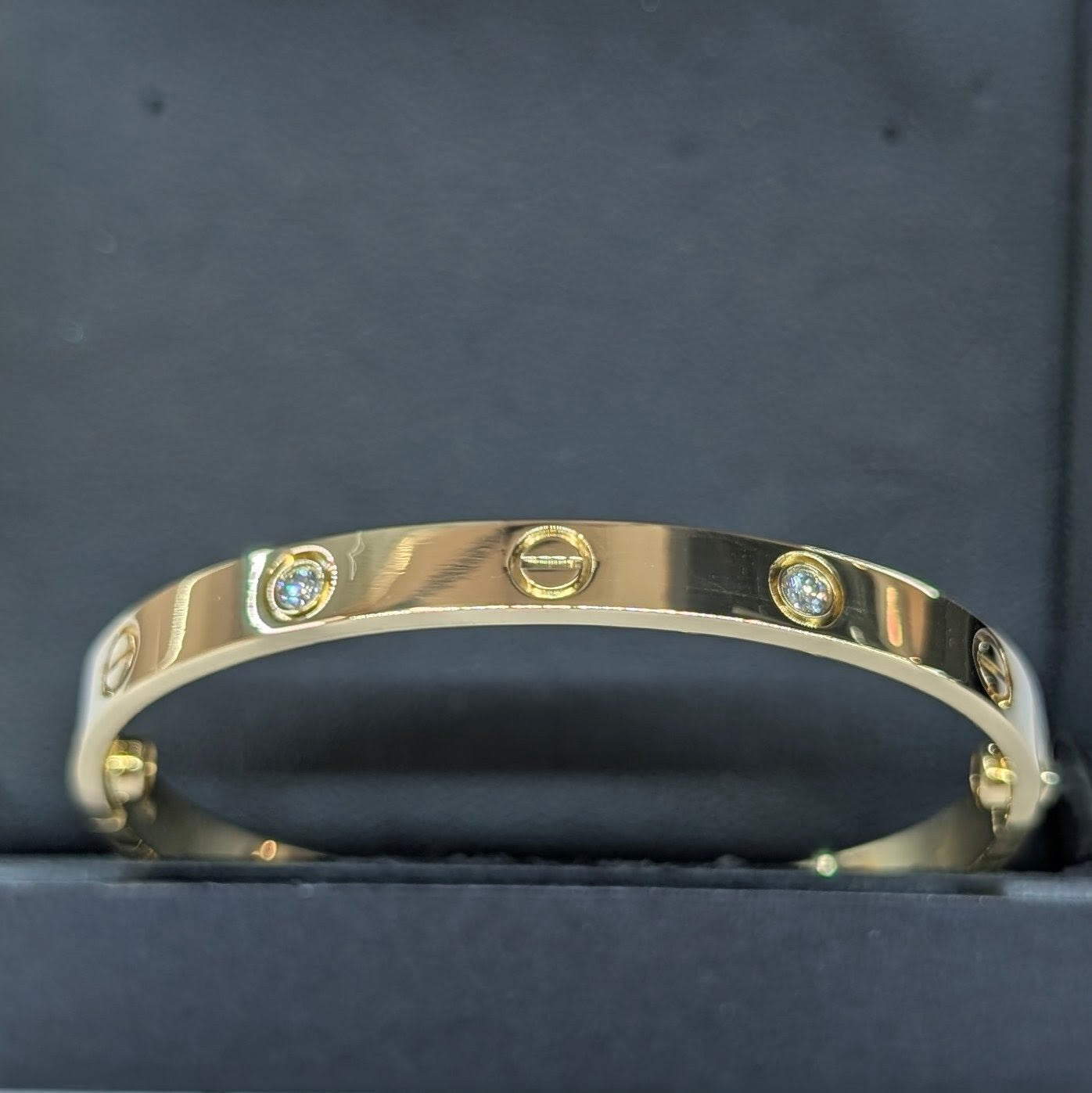 18K Yellow Gold LOVE Bracelet with 4 Diamonds | 30g
