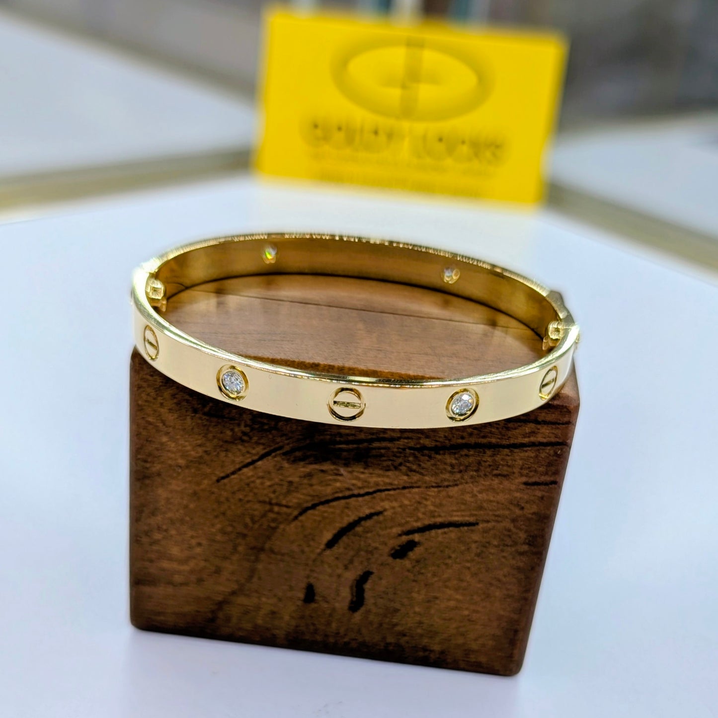18K Yellow Gold LOVE Bracelet with 4 Diamonds | 30g