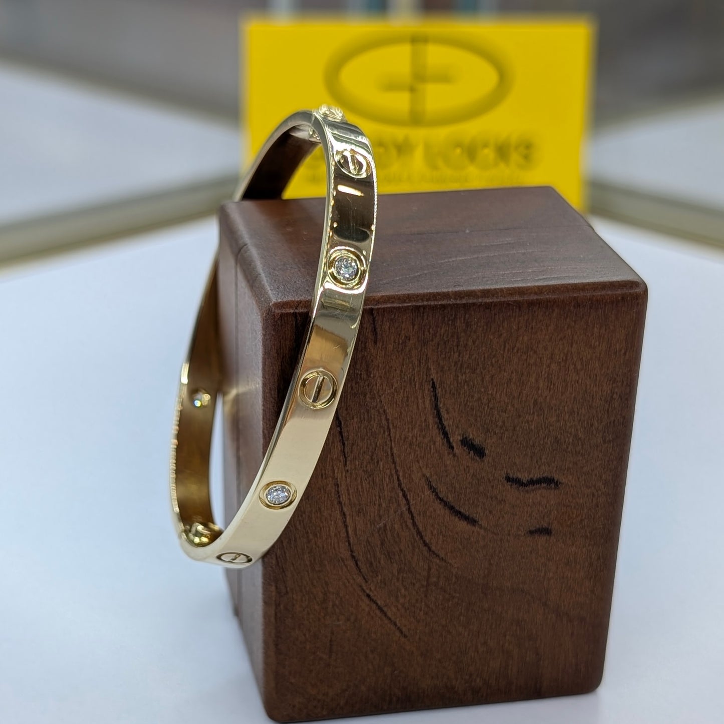18K Yellow Gold LOVE Bracelet with 4 Diamonds | 30g