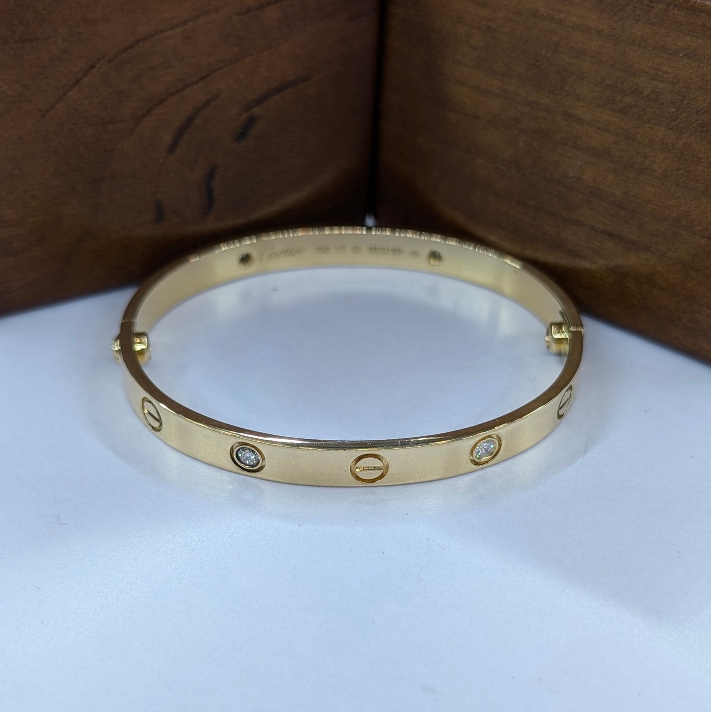 18K Yellow Gold LOVE Bracelet with 4 Diamonds | 30g