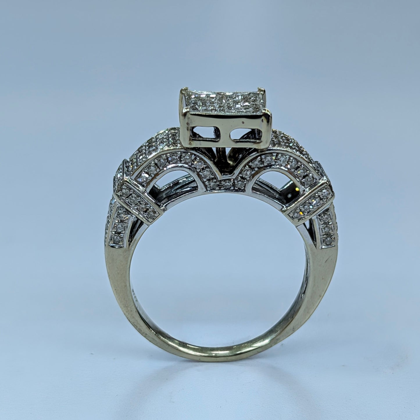10K White Gold Pavé Diamond Ring — 6.1g | Size 7.5