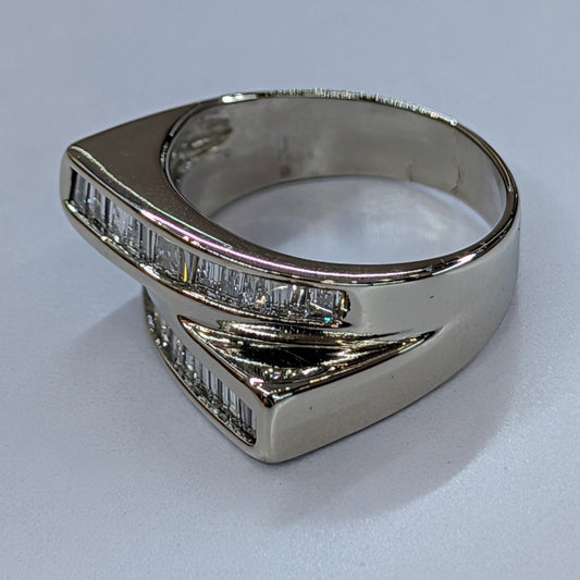 14K White Gold Baguette Natural Diamond Ring — 7.1g | Size 7