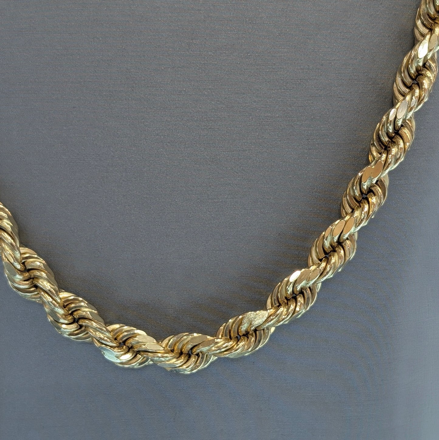 14K Solid Yellow Gold Rope Chain Necklace – 26", 5.7mm, 61.7g