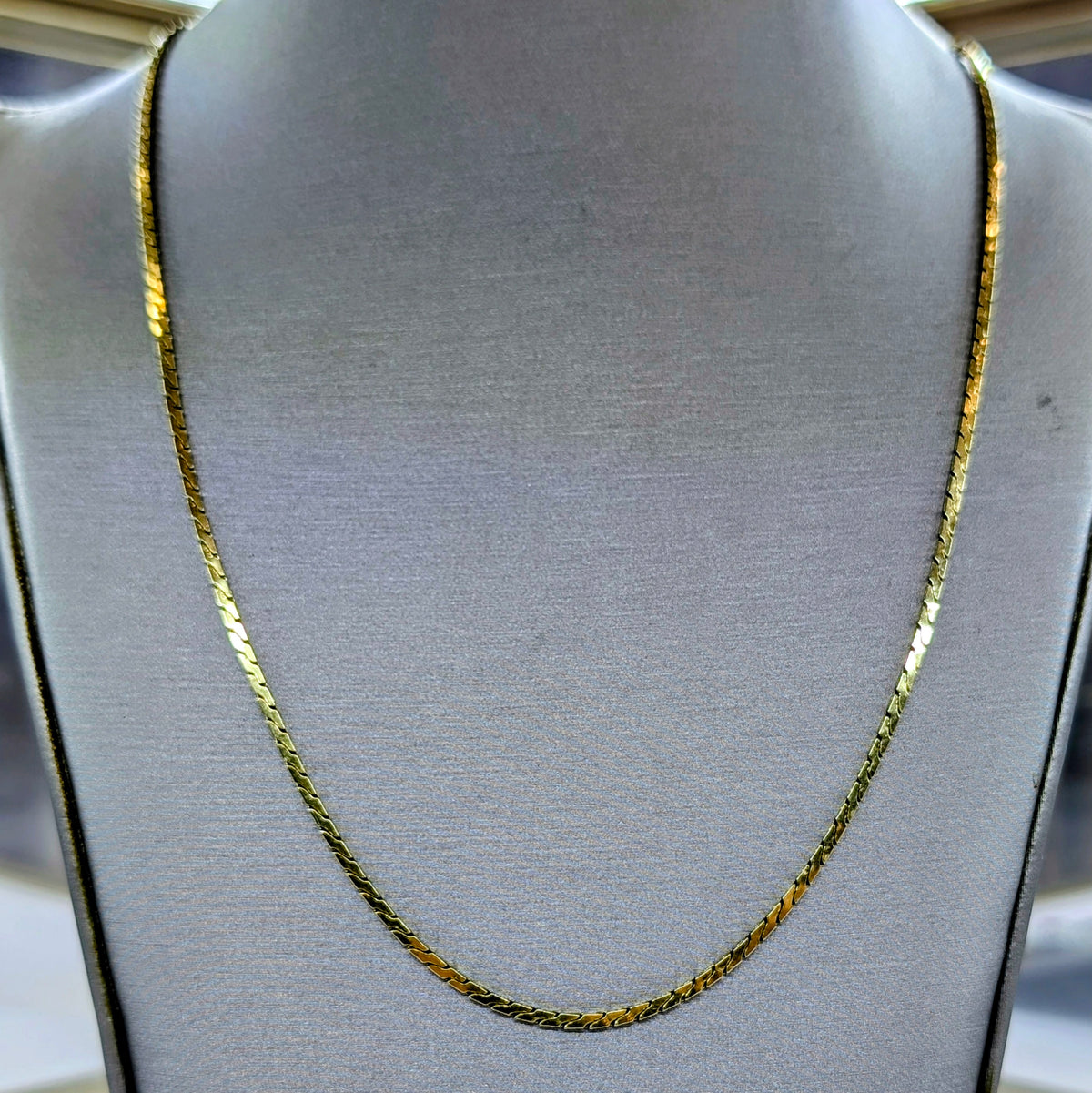 14K Gold Flat Serpentine Chain Necklace – 20 Inch, 1.7mm
