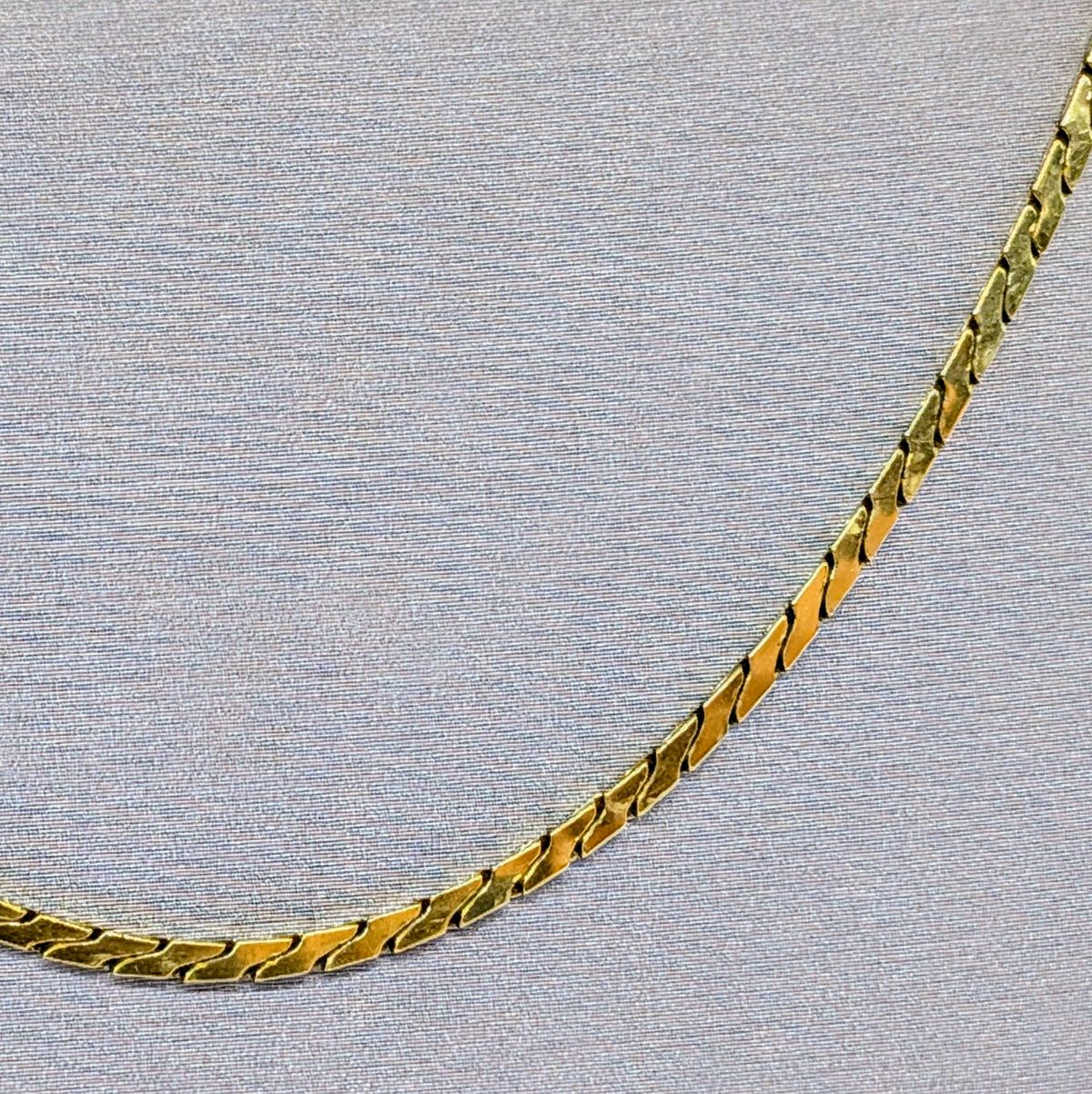 14K Gold Flat Serpentine Chain Necklace – 20 Inch, 1.7mm