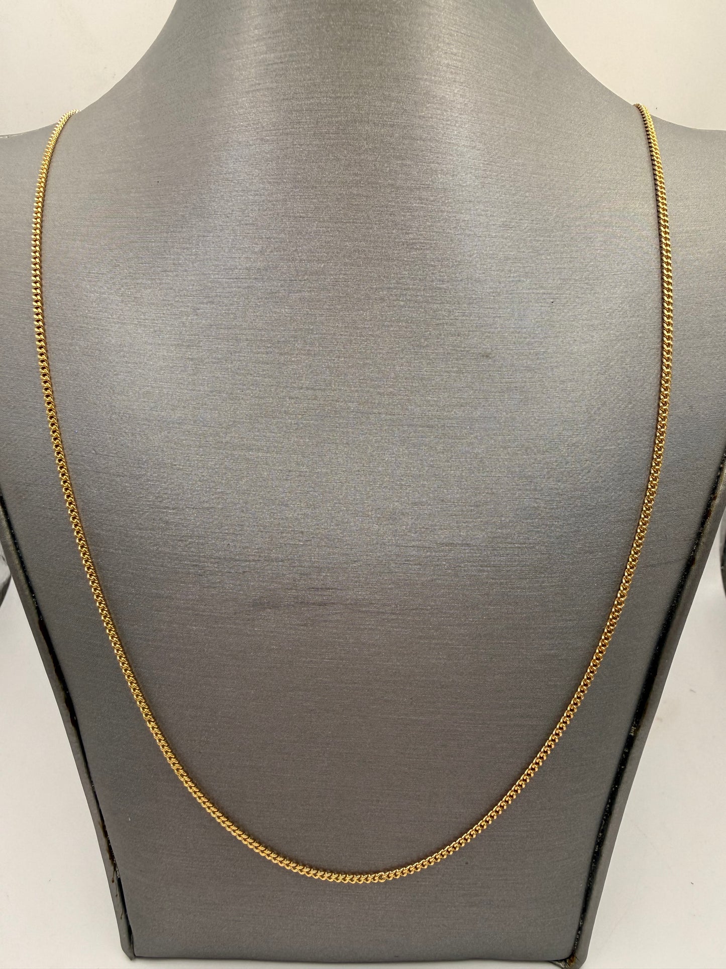 18K Yellow Gold Cuban Link Chain – 5.9g, 1.4mm, 24 inch